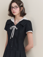 Long black dress with detail